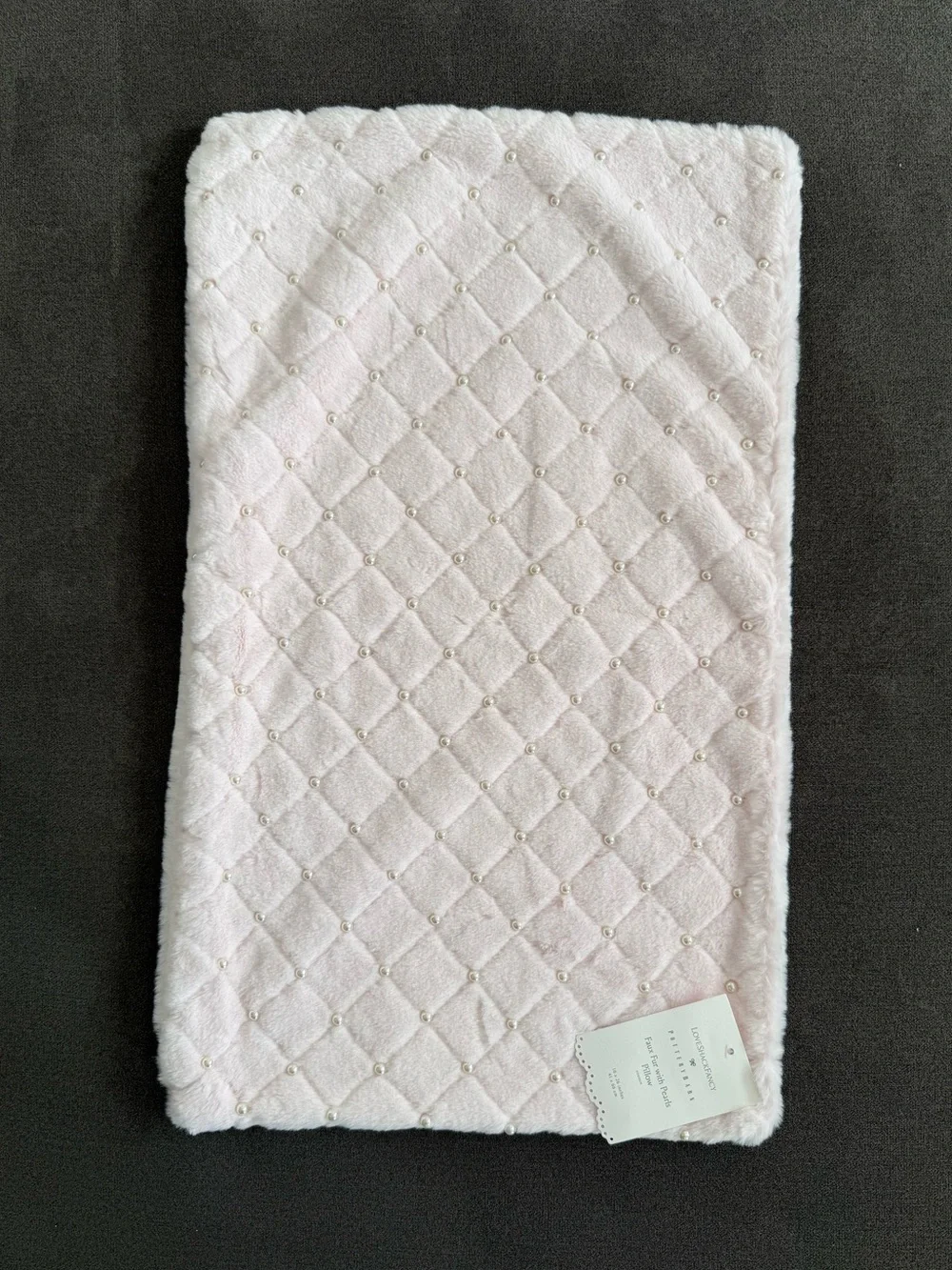 Pottery Barn LoveShackFancy Faux Fur Pearl Lumbar Pillow Cover